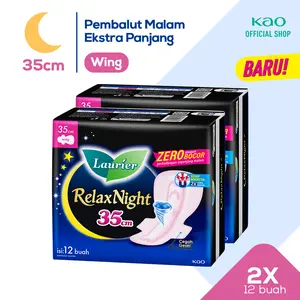 Laurier Relax Night 12s Twinpack - Pembalut Wing 35cm