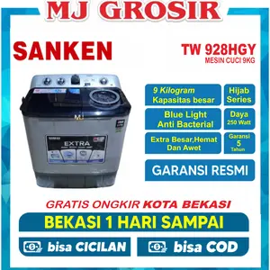 MESIN CUCI SANKEN TW 928 HGY / TW 8600 / TW 8900 / PWM 8081 2 TABUNG TW-928HGY 9KG X-TOR