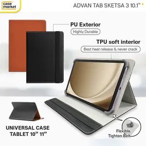 PELINDUNG / COVER for Case Advan Tab Sketsa 3 10.1 inch Flip  Casing Sarung Universal
