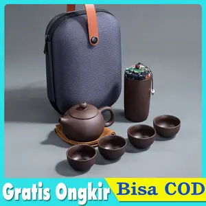 Chinese Teapot Set Ceramic Kungfu Tea Pot Cup Travel Portable Teko Teh