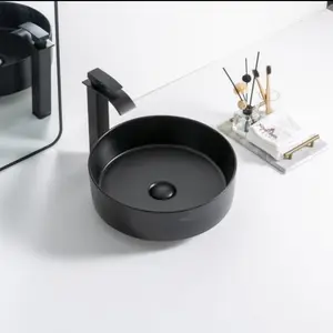 Wastafel Keramik Wikea Hitam K539 Bulat / Wastafel Bulat K 539 Black