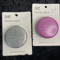 Gambar DR Portable Mirror Macaroon Series Cermin Bulat Glitter Kaca Rias - HITAM POLOS dari GUDANG SKINCARE SBY Kota Surabaya 3 Tokopedia