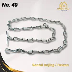 Rantai Anjing No. 40 4 MM x 1,5 Meter / Rantai Hewan Gogok