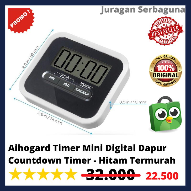 Aihogard Timer Mini Digital Dapur Countdown Timer - Hitam Termurah ...