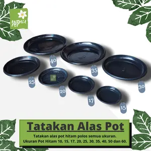 Tatakan Alas Pot Tanaman Bunga Hitam Tatak Piring Size 10 Sampai 60 Cm