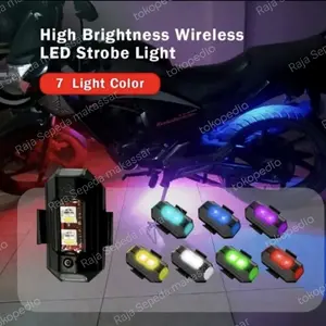 LAMPU LED KEDIP PESAWAT 7 WARNA USB CHARGING UNTUK MOTOR MOBIL SEPEDA