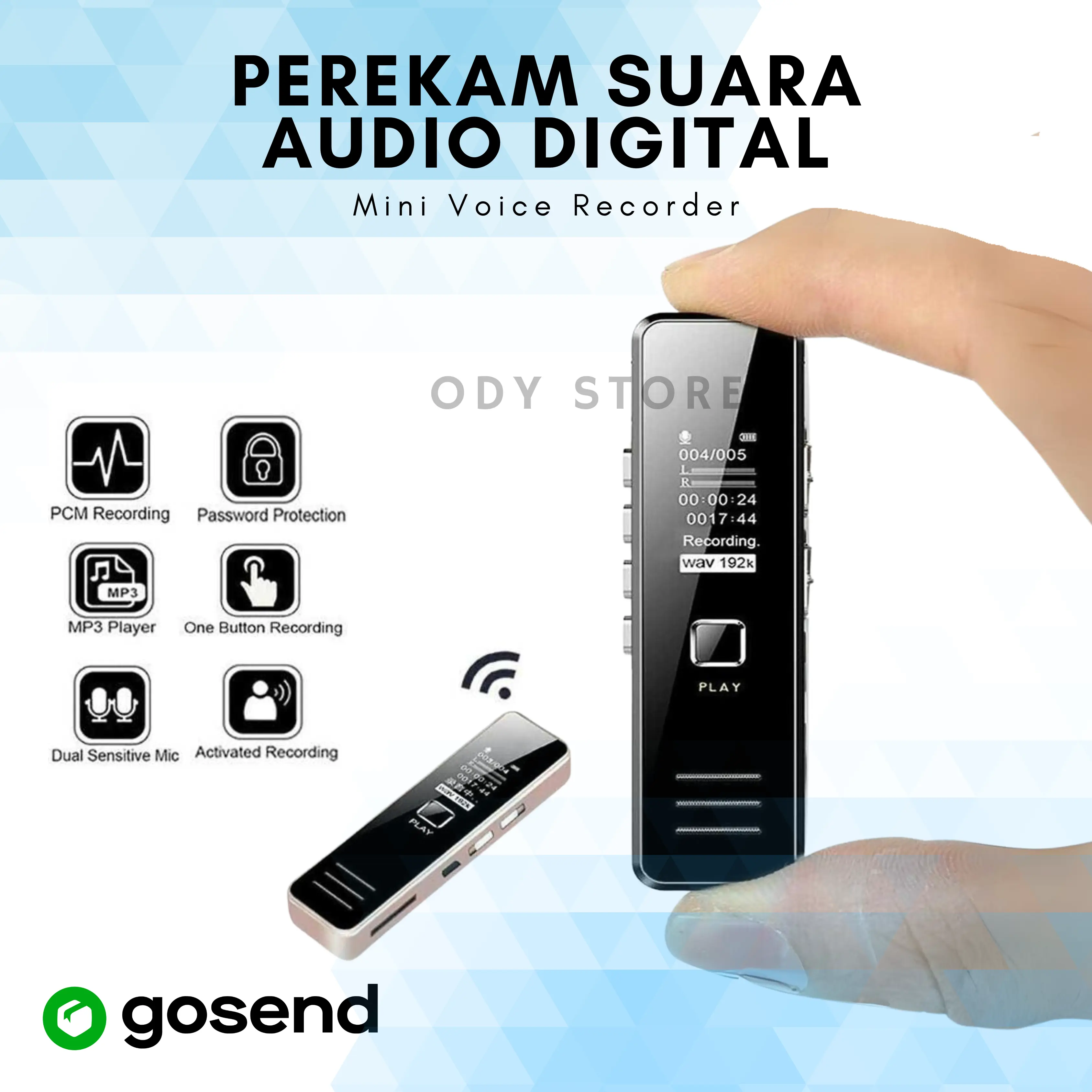 ALAT REKAM SUARA AUDIO PORTABLE DIGITAL MINI VOICE RECORDER ORI 32GB