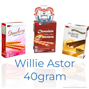 Willie Astor 40gr - Cokelat, Strawberry, Tiramisu, Kue Lezat BPOM & Halal MUI, Cocok untuk Jajan di Sekolah & Parcel