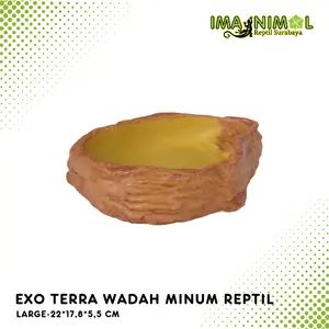 Exo Terra Water Dish Large Tempat Minum Reptil Alami Resin Food Grade Anti Bakteri Mudah Dibersihkan