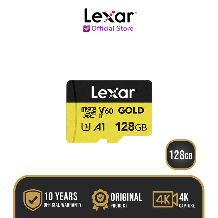 Gambar Lexar Gold MicroSDXC UHS-II V60 128GB - micro SD 128 GB dari Lexar Indonesia Official Kota Administrasi Jakarta Pusat Tokopedia