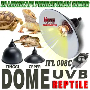 PAKET DEEP DOME FITTING LAMP+LAMPU UVB UVA PENGHANGAT REPTILE KURA BD