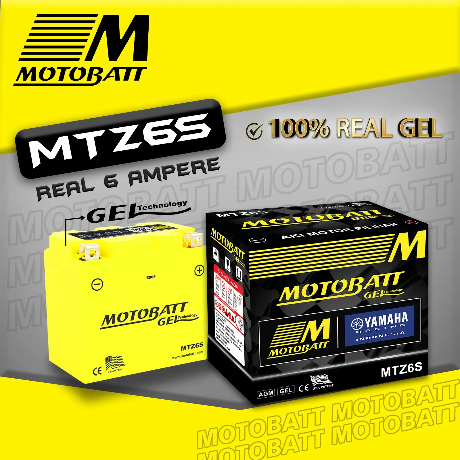 MOTOBATT AKI KERING MTZ6S 12V 6AH SATRIA FU SONIC CB150R NMAX OLD AEROX OLD ASLI ORIGINAL 100% GARANSI 6BLN Motor Motorcycle