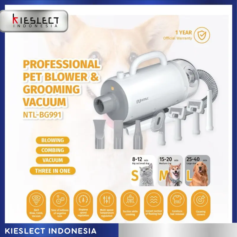 Notale Professional Pet Blower & Grooming Vacuum  Kucing Anjing 0