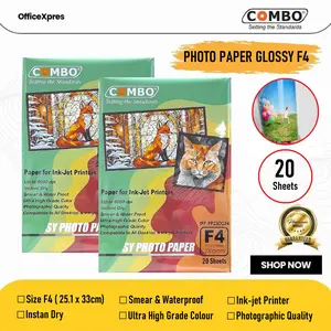Photo Paper Glossy F4 230gsm / Kertas Cetak Foto / Kertas Foto Glossy