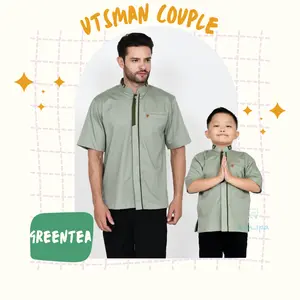 Koko Couple Green Sage Ayah dan anak lengan pendek
