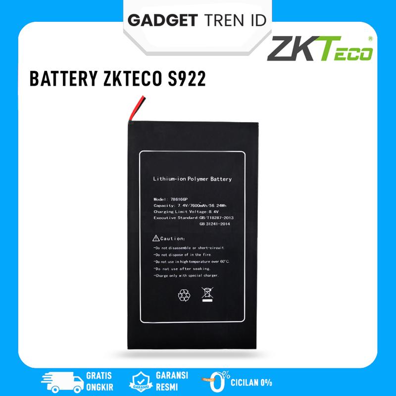 Baterai Mesin Absensi ZKTeco S922 | Battery ZKTeco S922 7600mAh - Shop ...