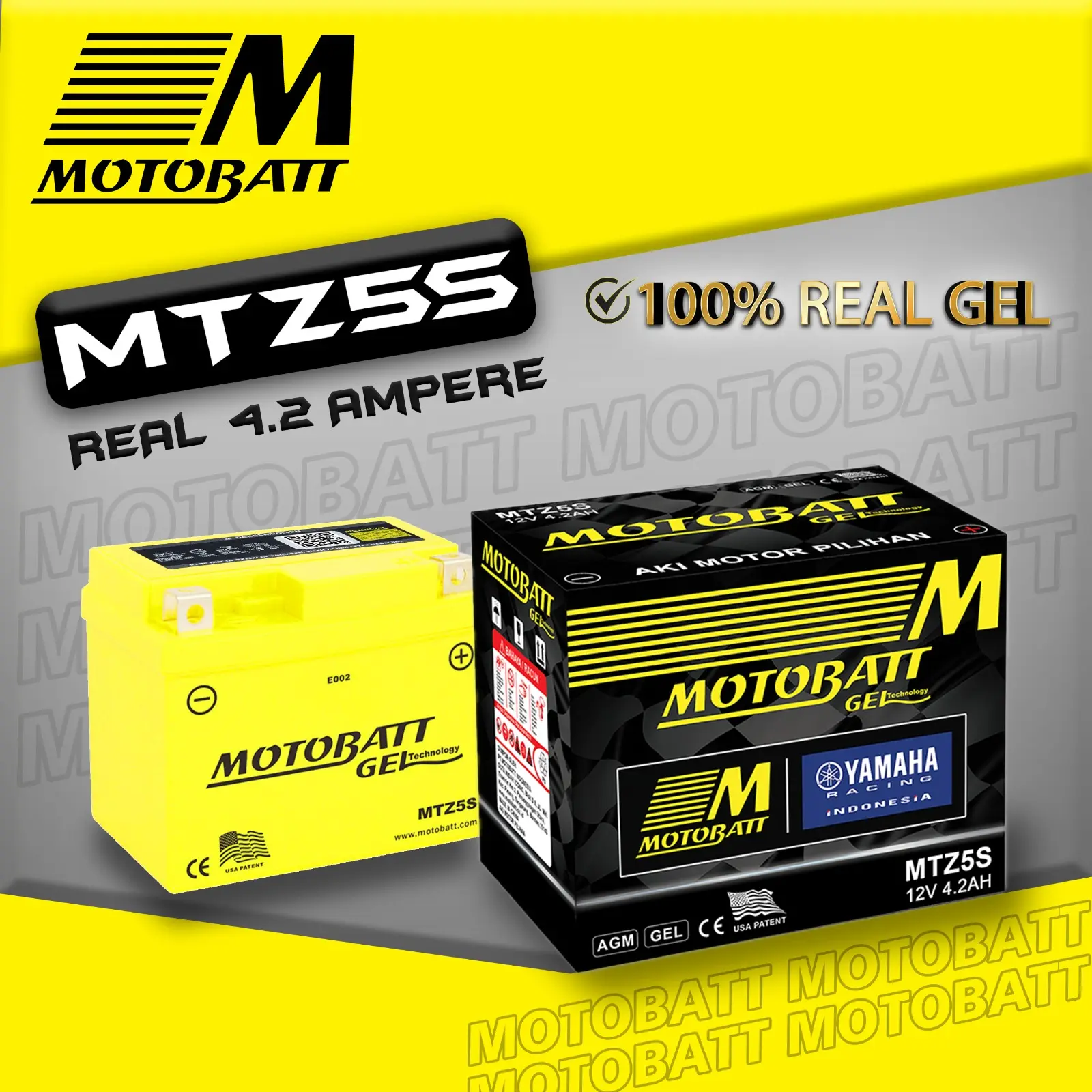 AKI GEL MOTOBATT MOTTOBAT MOTOBAT MTZ5S MIO J VIXION SOUL GT VARIO Motor Motorcycle 4.2ah 100% Original
