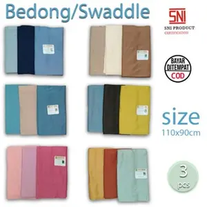 3pcs Bedong Bayi Polos Motif Lucu SNI 110x90 Lembut Halus