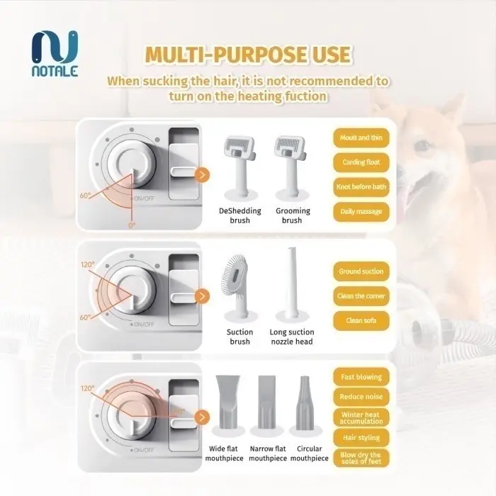 Notale Professional Pet Blower & Grooming Vacuum  Kucing Anjing 1