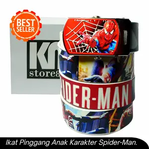 Gesper/Ikat pinggang anak TK/SD gambar karakter SPIDERMAN.