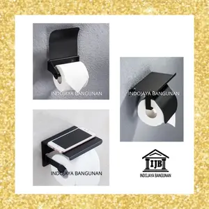 Tempat Tissue Gulung Tempat Tissue Toilet Kamar Mandi Roll Hitam