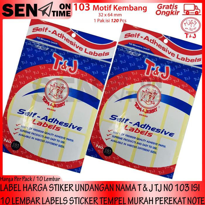 Jual STICKER LABEL TJ T & J NO 103 LABELS HARGA TOM JERRY STIKER ...