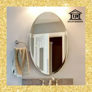 CERMIN KAMAR MANDI / KACA WASTAFEL CERMIN IMPORT MIRROR OVAL 40 x 60