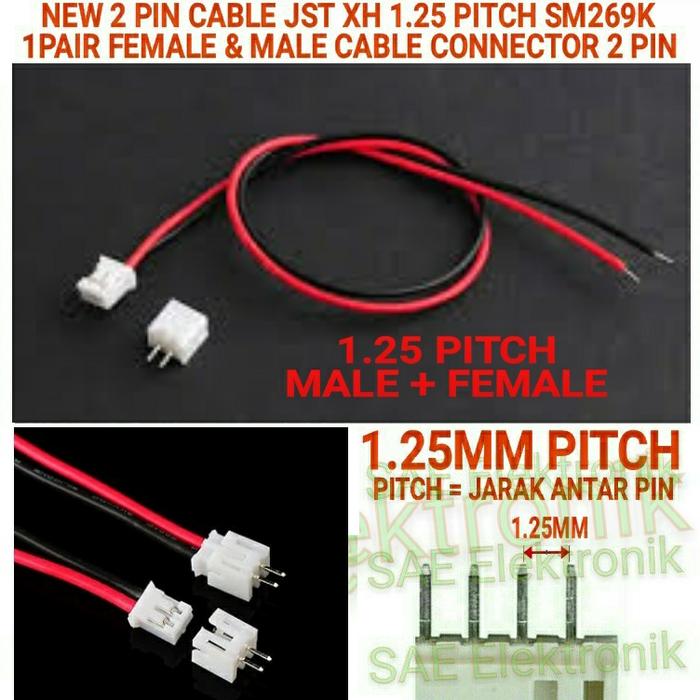 Gambar SM269K 2PIN CABLE JST XH 1.25 PITCH 2 PIN KABEL JST KONEKTOR CONNECTOR dari Toko Sae ELEKTRONIK Kota Cirebon Tokopedia