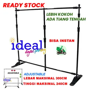 BACKWALL /JUMBO BANNER STAND UK 2.4m x 2.4m BACKDROP/TRIPOD BANNER