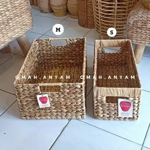 KOTAK ANYAMAN SERBAGUNA/ KERANJANG ANYAM ENCENG GONDOK RANGKA BESI