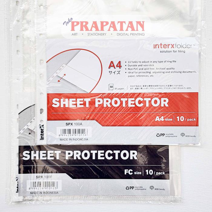 Gambar InterX Sheet Protector SPX100 (ISI 10 PER PACK) | Pelindung Kertas - SPX100A dari Toko Prapatan_NEW Kota Administrasi Jakarta Timur Tokopedia