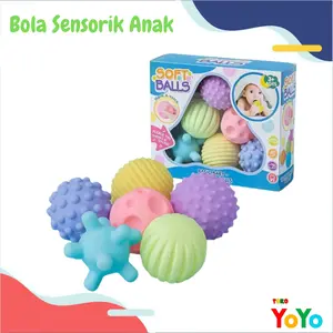 Mainan Bola Sensorik Anak Bayi Bola Edukasi Soft Sensory Balls 6 Pcs