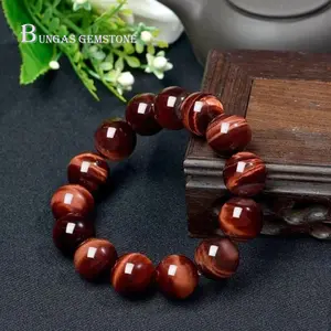 Fashion Gelang Batu Mata Harimau Merah Alami Red Tiger Eye