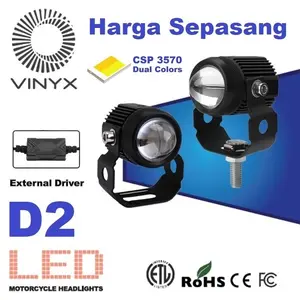 Lampu Sorot Tembak Laser Gun Mini LED D2 Motor Mobil 20 Watt 2 Warna