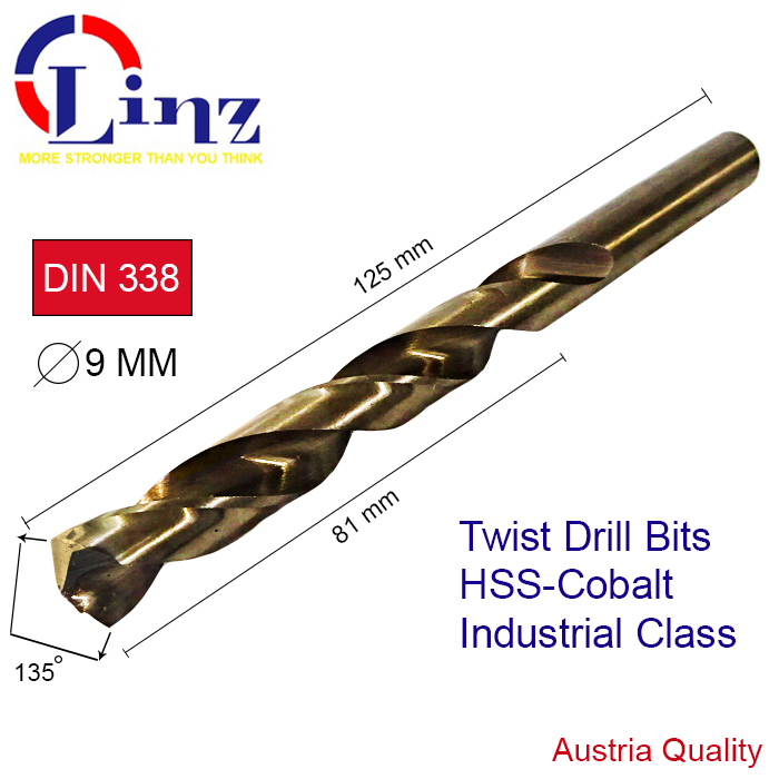 Gambar LINZ Mata Bor Besi & Stainless 9 MM - Drill Bits HSS Cobalt dari Tora Official Shop Kab. Bandung Tokopedia