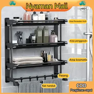 Rak Kamar Mandi Dinding Hitam Rak Handuk Kamar Mandi Stainless