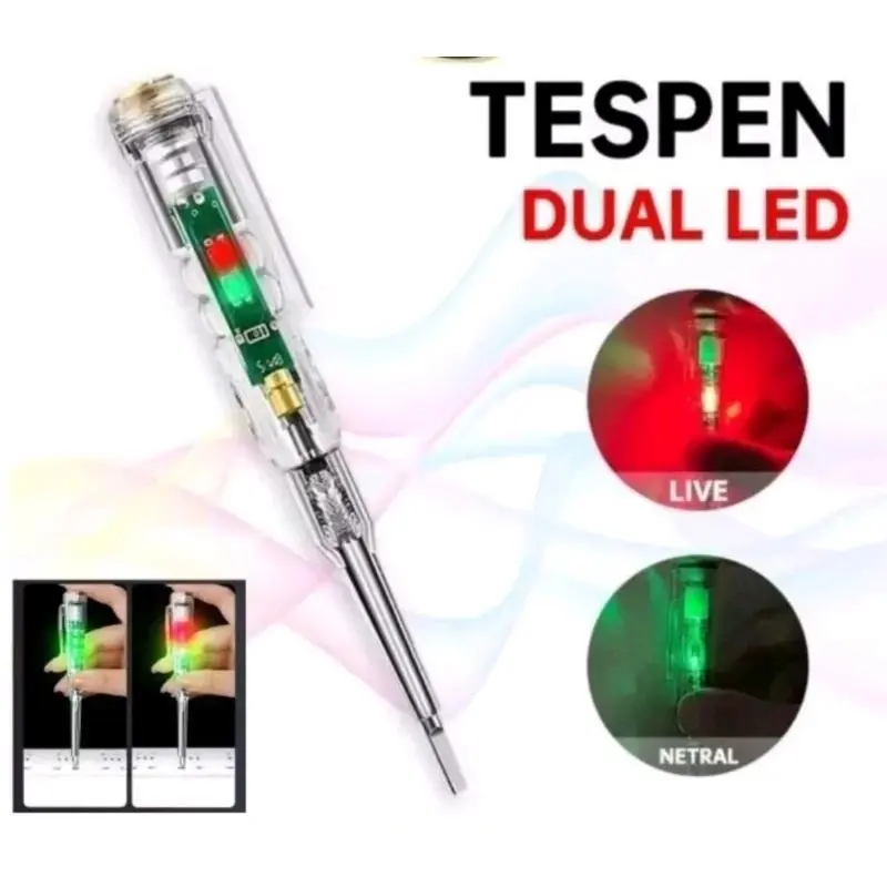 OBENG TESTER 2IN1 OBENG TESPEN LISTRIK  TEST PEN LISTRIK DUAL LED