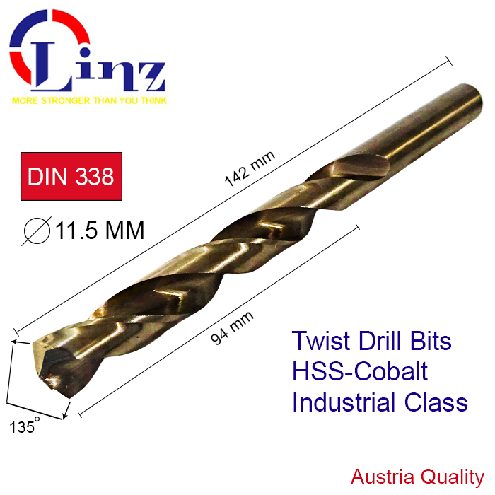 Gambar LINZ Mata Bor Besi & Stainless 11.5 MM - Drill Bits HSS Cobalt dari Tora Official Shop Kab. Bandung Tokopedia