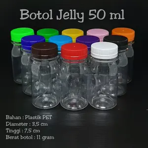 Botol jelly 50ml/ 100pc botol zam zam 50ml Paket Ekonomis Plastik