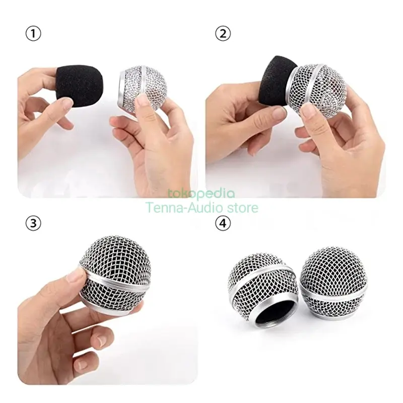 Busa mikrofon shure SM58 BETA 58A windshield pop filter cover tebal 4