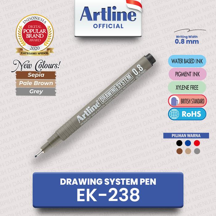 Gambar ARTLINE Drawing System Pens EK-238 - Black dari Artline Indonesia Kota Surabaya Tokopedia
