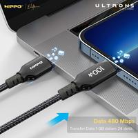 Gambar Hippo Ultron 5 Kabel Charger Superfast Charging USB C To C PD100W QC4+ dari HIPPO SURABAYA Kota Surabaya 3 Tokopedia