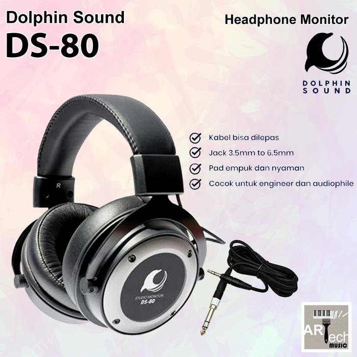 Gambar Headphone Dolphin Sound DS 80 Studio Monitor untuk Rekaman /DS80/D S80 dari Artech Music Kota Bekasi Tokopedia