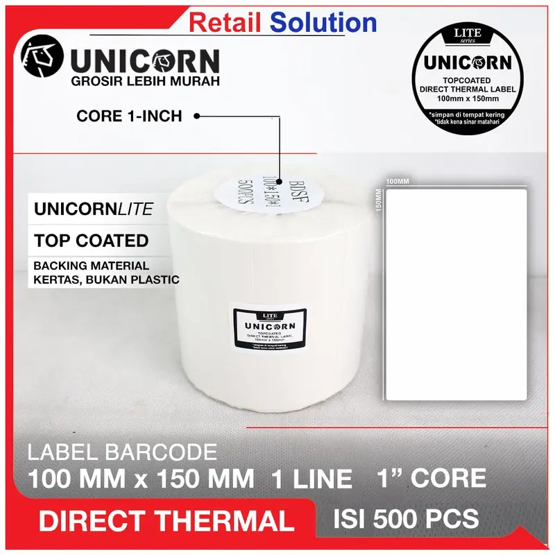 Stiker Label Resi Thermal 100x150 / 100 x 150 mm / 100x150mm / A6 3