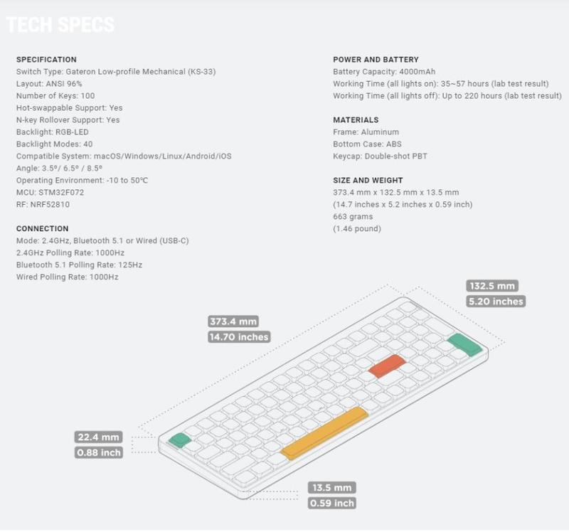 Paket Nuphy Air96 V2 QMK Wireless Mechanical Keyboard + NuFolio V3 3