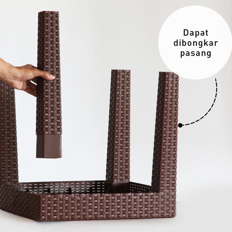 Meja Plastik Motif Rotan Meja Tamu Teras Taman Serbaguna Olymplast 3