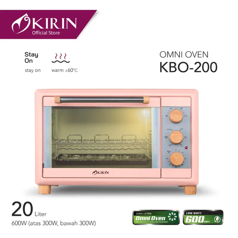 Oven Listrik Kirin KBO 200 20 Liter Low Watt Dengan Lampu Garansi Resm 1
