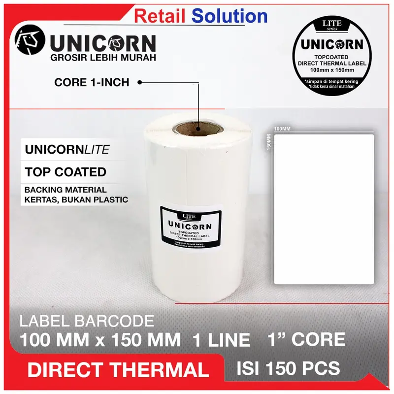 Stiker Label Resi Thermal 100x150 / 100 x 150 mm / 100x150mm / A6 0