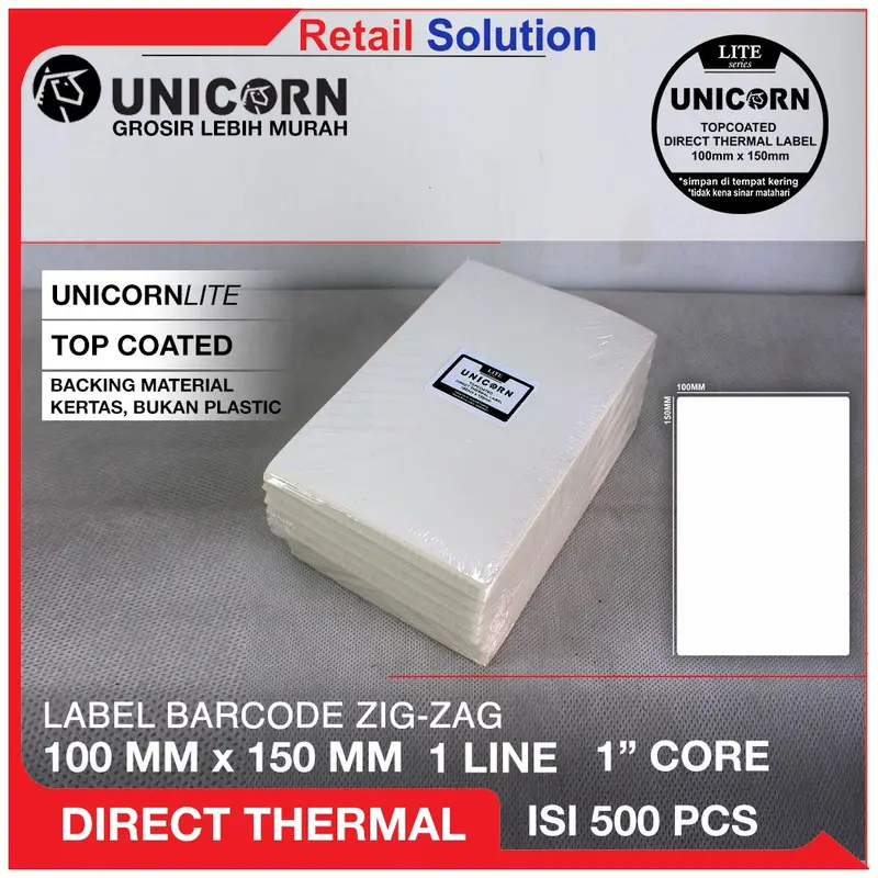 Stiker Label Resi Thermal 100x150 / 100 x 150 mm / 100x150mm / A6 4