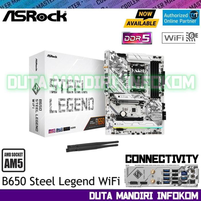 Gambar ASRock B650 Steel Legend WiFi - [Socket AM5 ,AMD B650, DDR5, USB 3.2] dari Duta Mandiri Infokom Kota Administrasi Jakarta Pusat Tokopedia